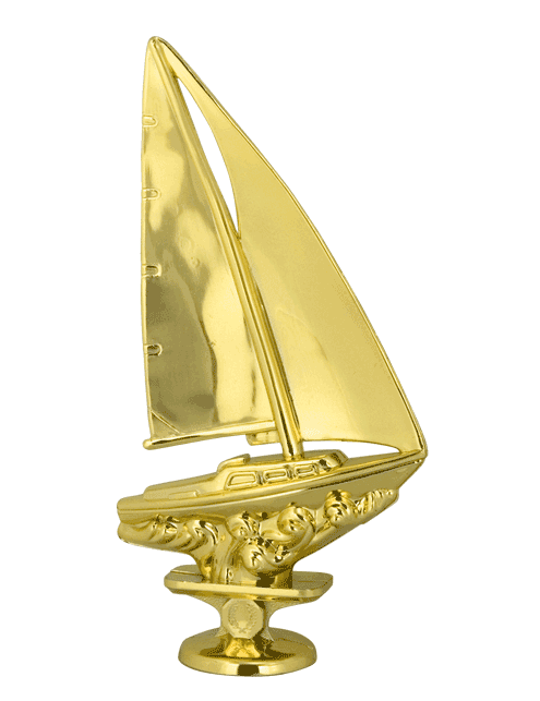 Парусная лодка 15см фигура золото